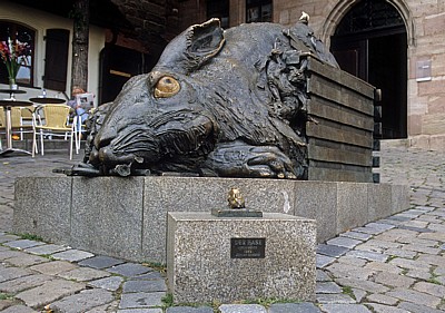 Bronzeplastik von Jürgen Goertz: Dürerhase - Nürnberg