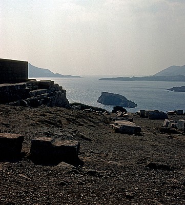 Blick vom Poseidontempel auf den Saronischen Golf - Kap Sounion