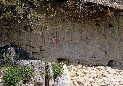 Freskenmalereien an den Überresten einer byzantinischen Basilika - Butrint