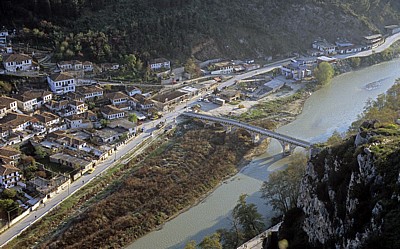 Blick von der Burg (Kalaja): Gorica und Osum - Berat - Berat