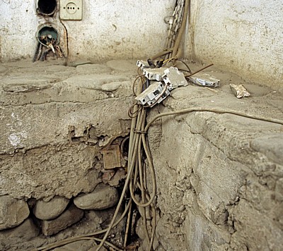 Kabelverlegung im Uhrturm - Tirana