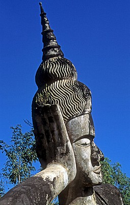 Buddha-Park Xieng Khuan: Kopf des liegenden Buddhas - Vientiane