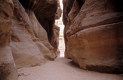 Khazne Firaun (Schatzhaus des Pharao) am Ende des Sik - Petra
