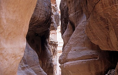 Khazne Firaun (Schatzhaus des Pharao) am Ende des Sik - Petra
