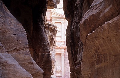 Khazne Firaun (Schatzhaus des Pharao) am Ende des Sik - Petra
