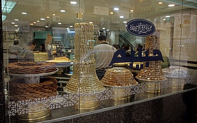 Schaufenster der Pâtisserie Habibah - Amman
