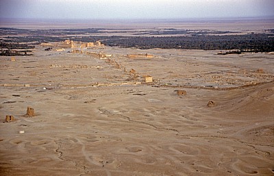 Blick von der Qalaat Ibn Maan (Burg) auf Palmyra - Palmyra