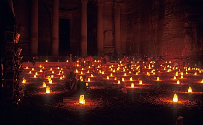 Petra bei Nacht: Khazne Firaun (Schatzhaus des Pharao) - Petra