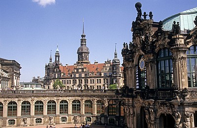 Innere Altstadt: Blick vom Zwinger auf Residenzschloß und Hofkirche - Dresden