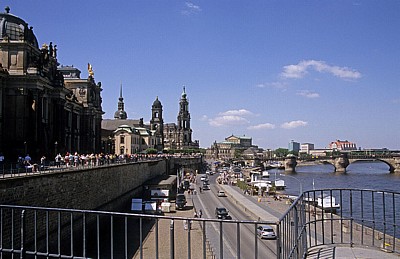 Innere Altstadt: Blick von der Brühlschen Terrasse - Dresden