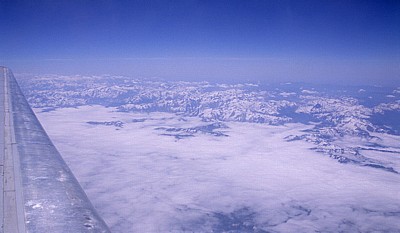 Flug München - Bilbao: Blick auf die Pyrenäen - Frankreich