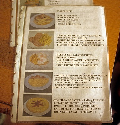 Pilgermenü-Speisekarte - Redecilla del Camino