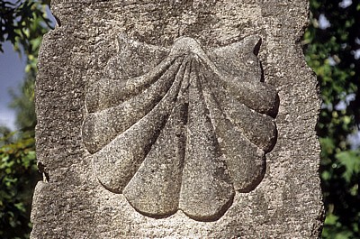 Jakobsweg (Caminho Português): Wegstein - Jakobsmuschel - Barreiras