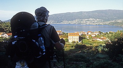 Jakobsweg (Caminho Português): Blick auf die Meeresbucht - Ría de Vigo