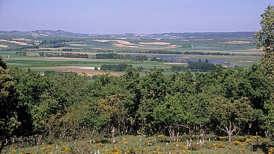 Jakobsweg (Camino Francés): Blick von der Hochebene - Matagrande