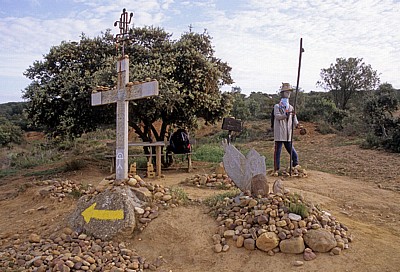 Jakobsweg (Camino Francés): Pilgerdenkmal und Rastplatz - Castilla y León
