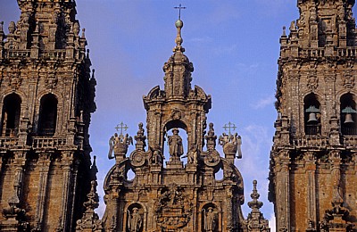 Catedral de Santiago de Compostela (Kathedrale): Mittelgiebel der Westfassade - Santiago de Compostela