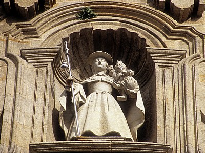 Jakobsweg (Caminho Português): Santuario de la Virgen de la Peregrina - Pilgerstatue - Pontevedra