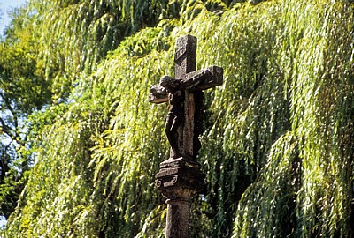Jakobsweg (Caminho Português): Wegekreuz aud der Ponte de Bermaña - Caldas de Reis