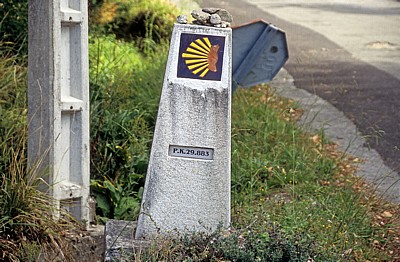Jakobsweg (Caminho Português): Camino-Wegstein  - Ponte Valga