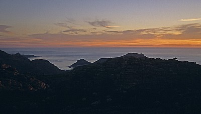 Blick vom Tafelberg auf das Westkap im Abendlicht - Kapstadt