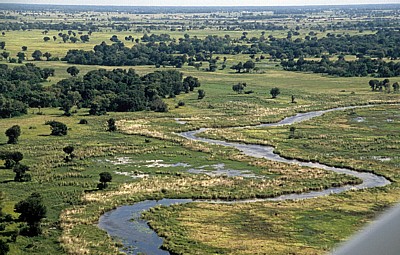 Flug Kwara - Maun: Blick auf das Delta - Okavango-Delta