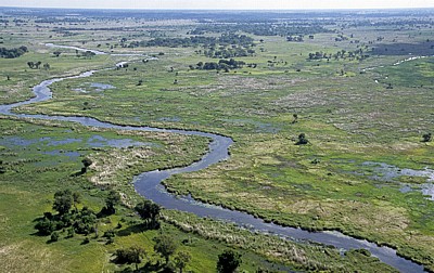 Flug Kwara - Maun: Blick auf das Delta - Okavango-Delta