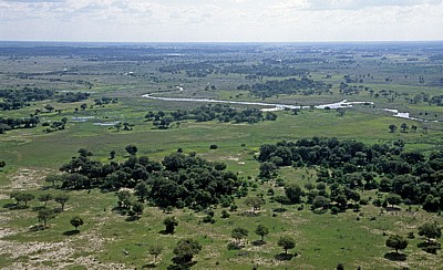 Flug Kwara - Maun: Blick auf das Delta - Okavango-Delta