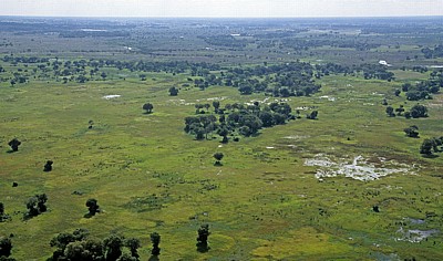 Flug Kwara - Maun: Blick auf das Delta - Okavango-Delta