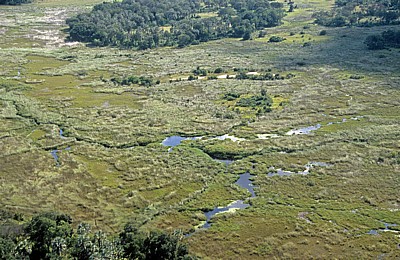 Flug Kwara - Maun: Blick auf das Delta - Okavango-Delta