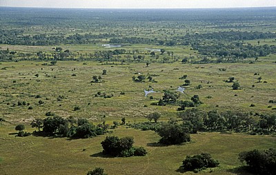 Flug Kwara - Maun: Blick auf das Delta - Okavango-Delta