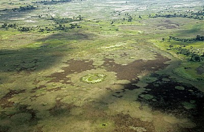 Flug Kwara - Maun: Blick auf das Delta - Okavango-Delta