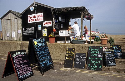 Fischerhütte: Verkauf von frischem Fisch - Aldeburgh