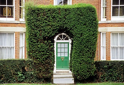 Heckenbogen mit dahinterliegender Haustür - Suffolk