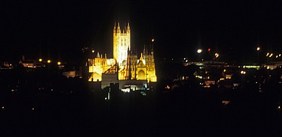The Cathedral of Christ Church (Canterbury Cathedral, Kathedrale) bei Nacht - Canterbury