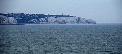Fähre Dover - Dünkirchen: Blick von der Fähre auf St Margaret's Bay und White Cliffs (Kreidefelsen) - Kent