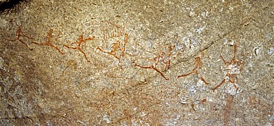 White Rhino Shelter: Felsmalereien (Bushmen paintings) - Matopos National Park