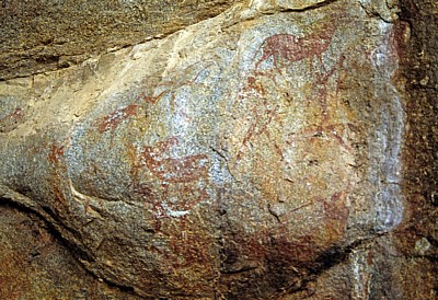 Pomongwe Cave: Felsmalereien (Bushmen paintings) - Matopos National Park