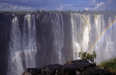 Eastern Cataract mit Regenbogen (rechts) - Victoriafälle (Zambia)
