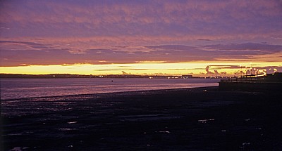 Sonnenuntergang über dem River Mersey - Liverpool