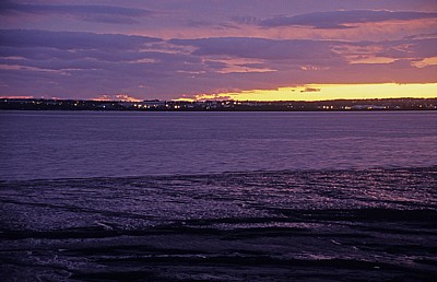 Sonnenuntergang über dem River Mersey - Liverpool