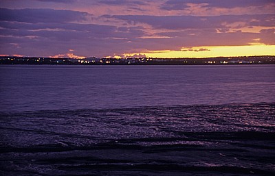 Sonnenuntergang über dem River Mersey - Liverpool