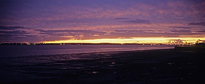 Sonnenuntergang über dem River Mersey - Liverpool