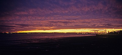 Sonnenuntergang über dem River Mersey - Liverpool