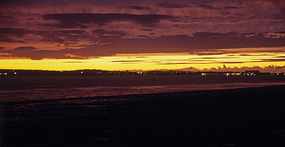 Sonnenuntergang über dem River Mersey - Liverpool