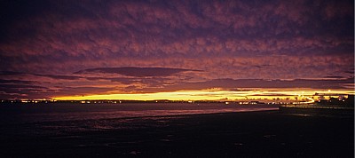 Sonnenuntergang über dem River Mersey - Liverpool