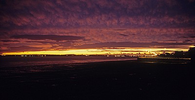 Sonnenuntergang über dem River Mersey - Liverpool