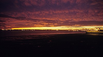Sonnenuntergang über dem River Mersey - Liverpool
