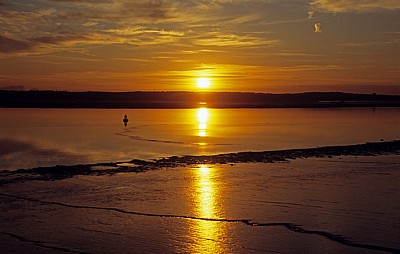 Sonnenuntergang über dem River Mersey - Liverpool