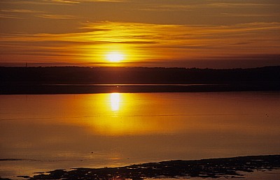 Sonnenuntergang über dem River Mersey - Liverpool